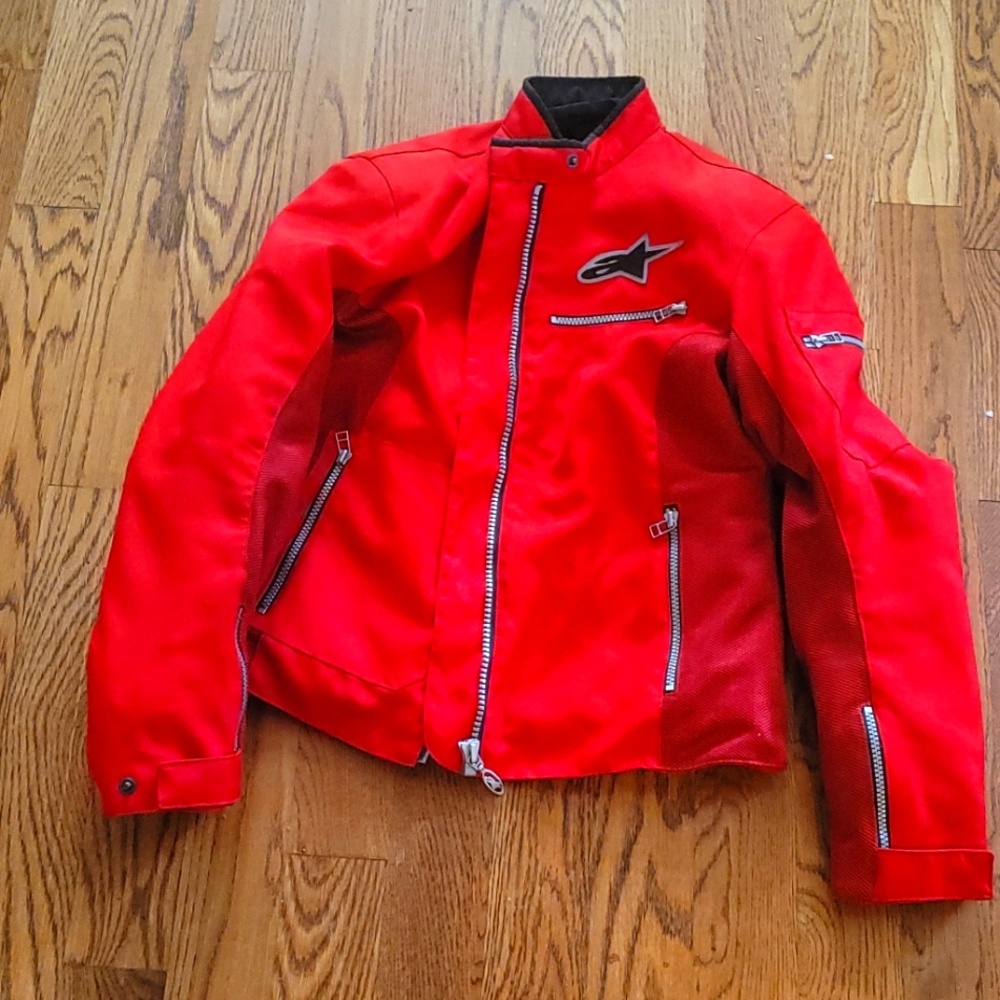 Red Alpinestars Motorcycle Jacket in excellent condition Size Large